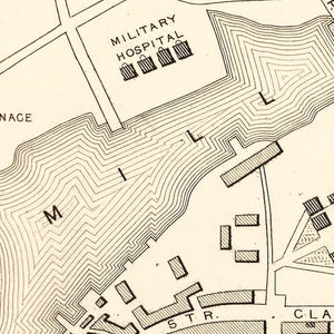 Vintage Map of Plymouth, United Kingdom 1851