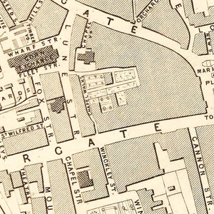 Vintage Map of Preston, United Kingdom 1851