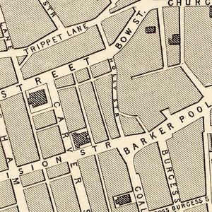Vintage Map of Sheffield, United Kingdom 1851