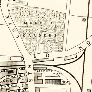 Vintage Map of Southampton, United Kingdom 1851
