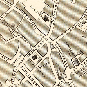 Vintage Map of York, United Kingdom 1851