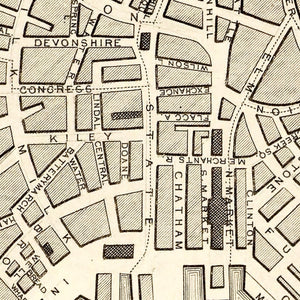 Vintage Map of Boston, Massachusetts 1851