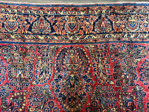 Palace Size Persian Sarouk Rug 10x16, Rare Size, Red, Large Antique Persian Carpet