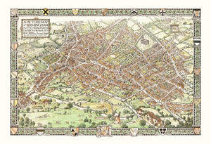 Vintage Map of Birmingham, England 1923