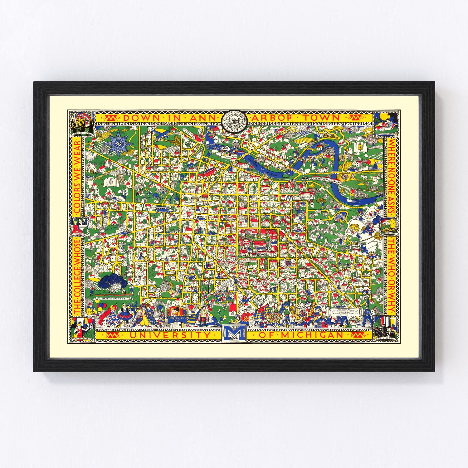 Vintage Map of University of Michigan 1926