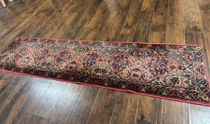 Karastan Runner Rug 2x9, Multicolor Panel Kirman Runner #717, Wool Pile, Original 700 Series, Vintage, Skinny Runner 2 x 9, Rare