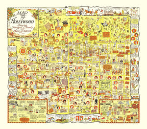 Vintage Map of Hollywood, California 1928