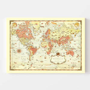 Vintage Mercator Map of the World 1931