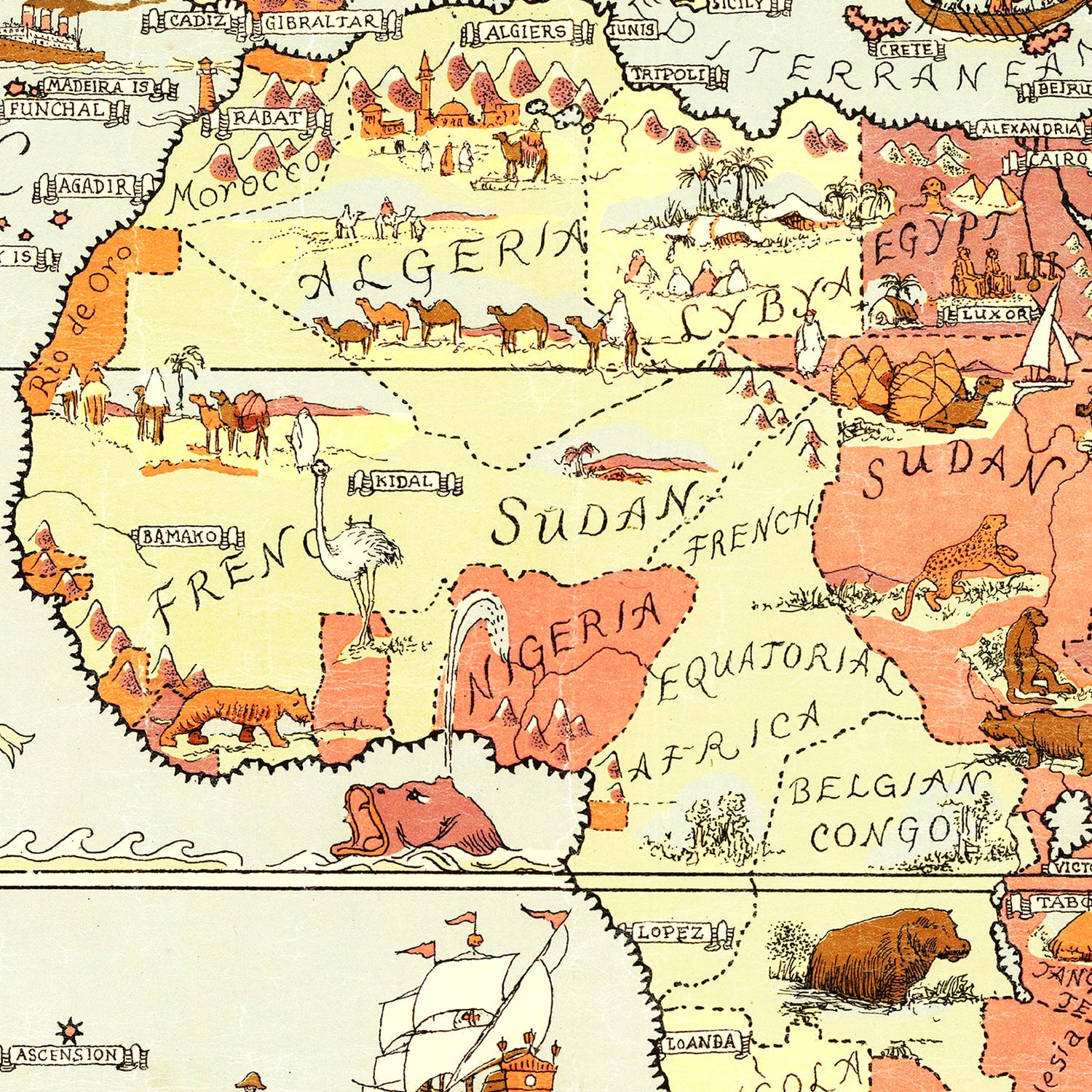 Vintage Mercator Map of the World 1931