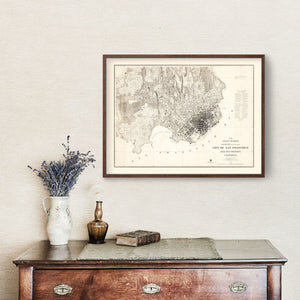 Vintage Map of San Francisco, California 1857