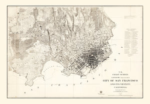 Vintage Map of San Francisco, California 1857