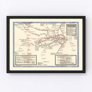 Vintage Subway Map of London 1921