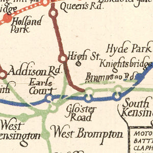 Vintage Subway Map of London 1921