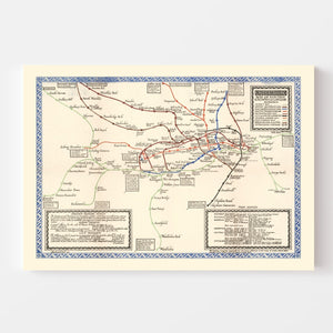 Vintage Subway Map of London 1921