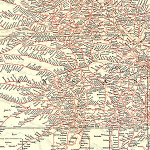 Vintage ABC Pathfinder Railway Guide Map 1902