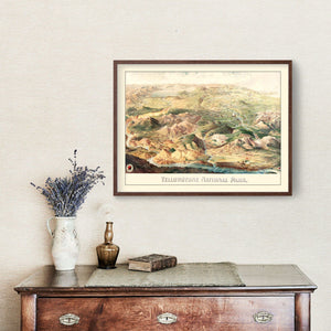 Vintage Map of Yellowstone National Park 1904