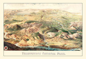 Vintage Map of Yellowstone National Park 1904