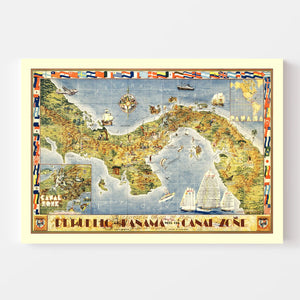 Pictorial Map of Panama 1939