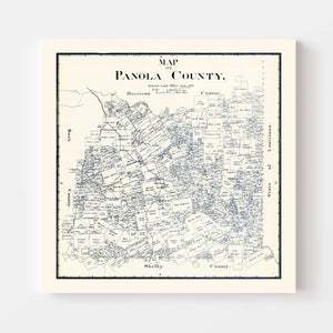 Vintage Map of Panola County, Texas 1897