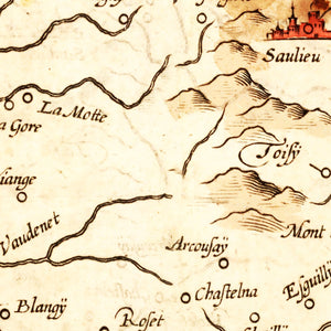 Vintage Map of Burgundy Region of France, 1623
