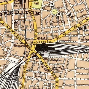 Vintage Map of Central & Northeast London, England 1904