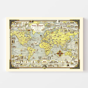 Vintage Pictorial World Map 1939