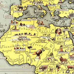 Vintage Pictorial World Map 1939