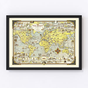 Vintage Pictorial World Map 1939
