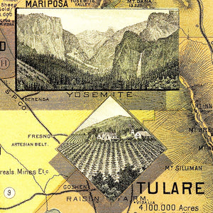 Vintage Map of California 1885
