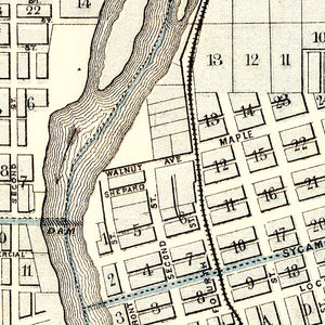 Vintage Map of Des Moines, Iowa 1875