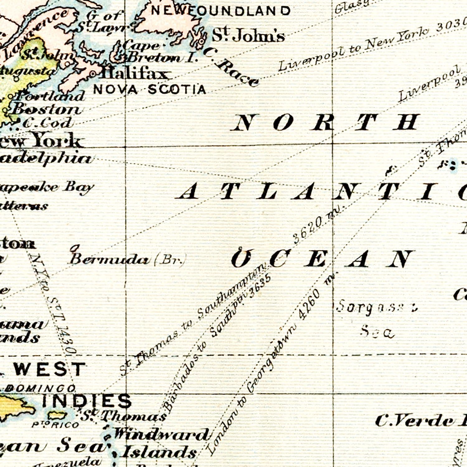 Vintage Map of the World 1892