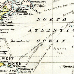 Vintage Map of the World 1892