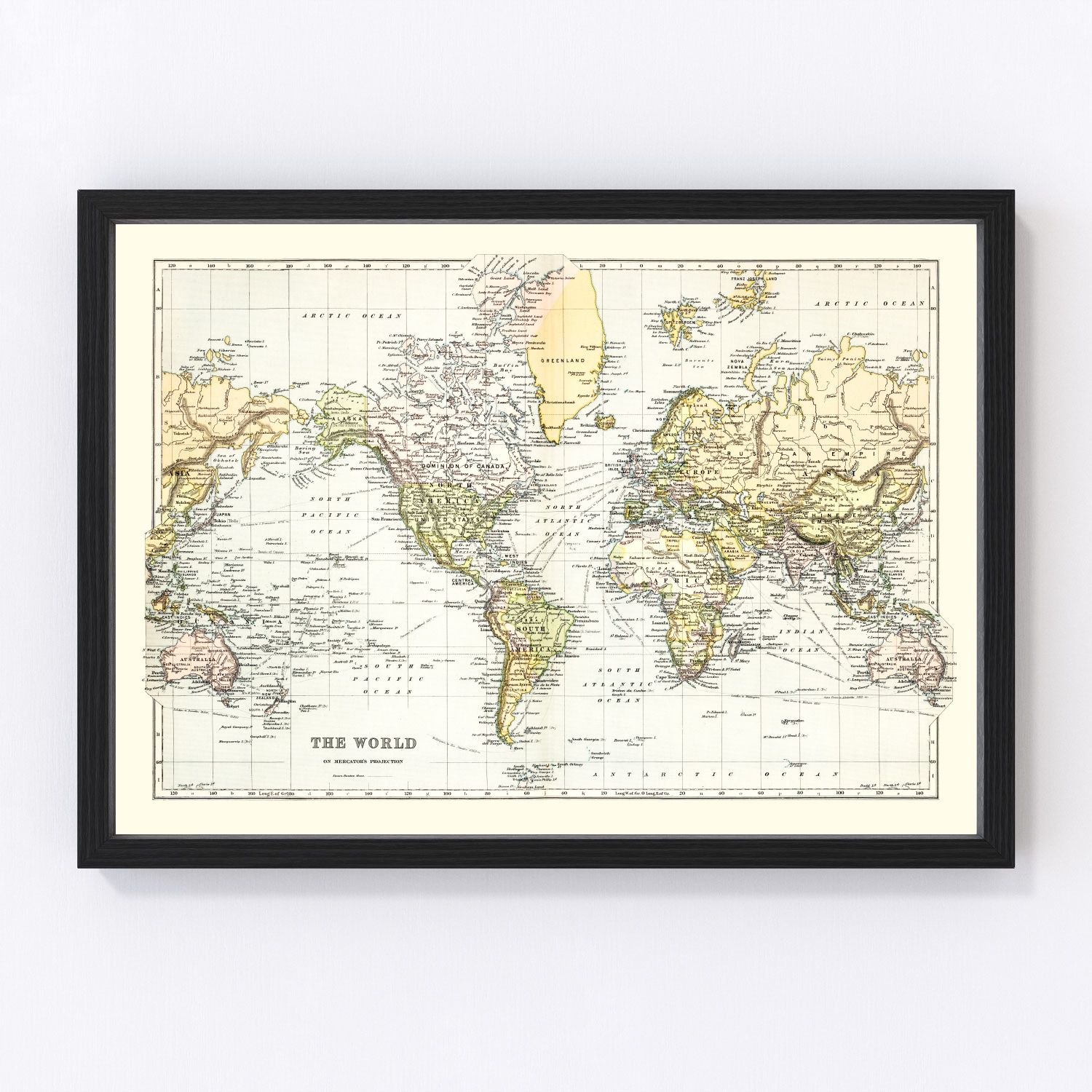 Vintage Map of the World 1892