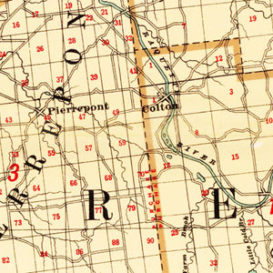 Vintage Map of St Lawrence County, New York 1895