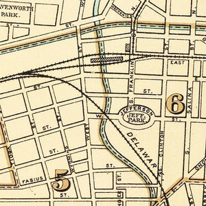 Vintage Map of Syracuse, New York 1895