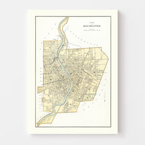 Vintage Map of Rochester, New York 1895