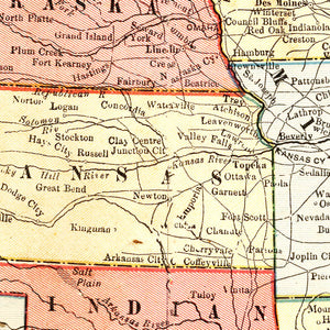 Vintage Map of United States 1883