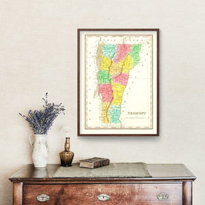 Vintage Map of Vermont 1831