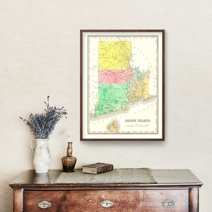Vintage Map of Rhode Island 1831