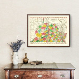 Vintage Map of Virginia 1831