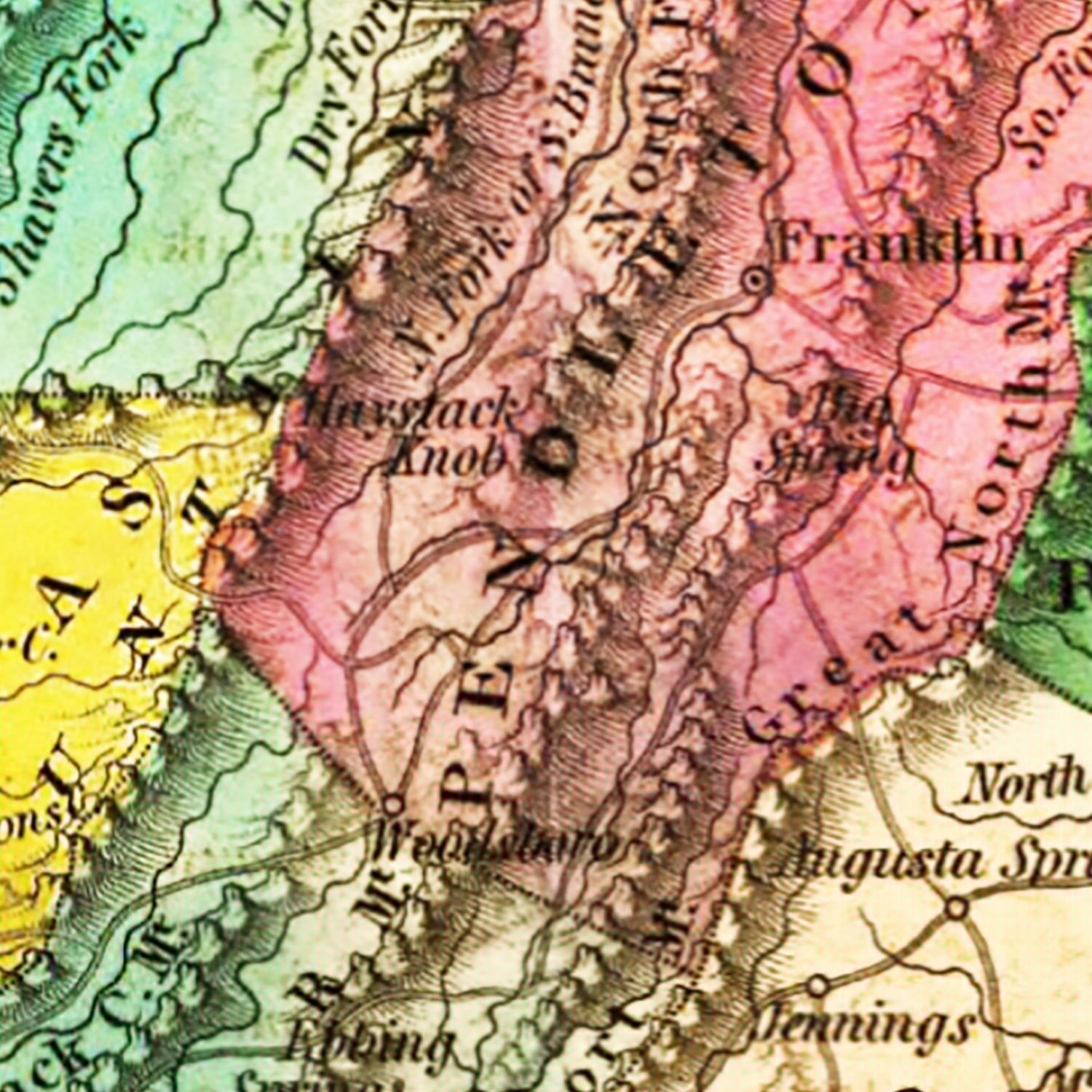 Vintage Map of Virginia 1831