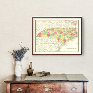 Vintage Map of North Carolina 1831