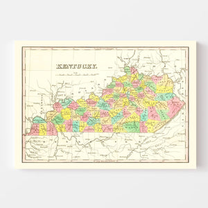 Vintage Map of Tennessee 1831