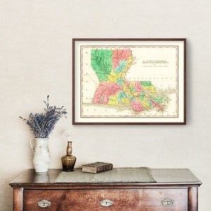 Vintage Map of Louisiana 1831