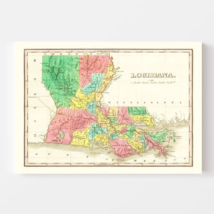 Vintage Map of Louisiana 1831