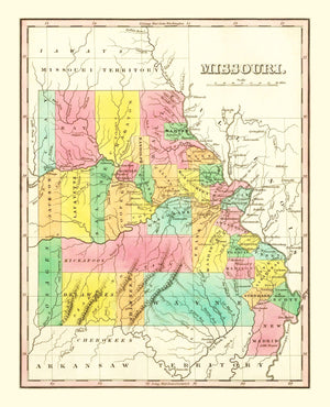 Vintage Map of Missouri 1831