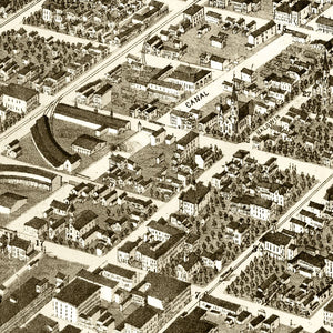 Vintage Map of Elmira, New York 1873