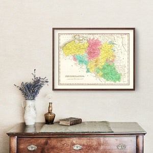 Vintage Map of Netherlands 1831
