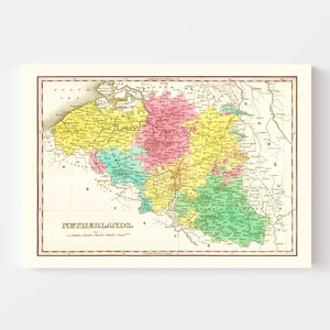 Vintage Map of Netherlands 1831