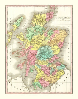 Vintage Map of Scotland 1831